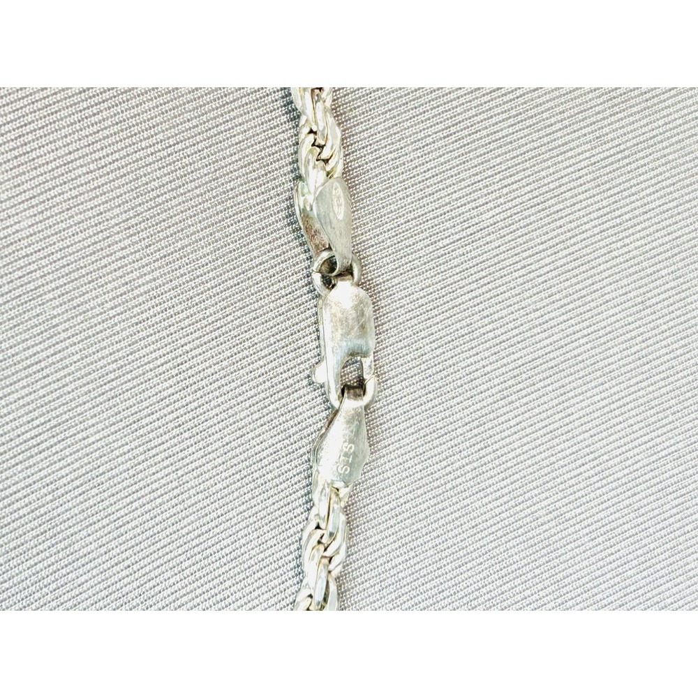 Sterling Silver Braided 30" Chain SIS Italy .925 Necklace‎ - Picture 3 of 5